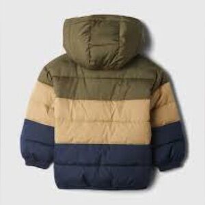 BABY GAP Coldcontrol Water-resistant Navy Blue Tan Green Puffer Jacket 6-12M